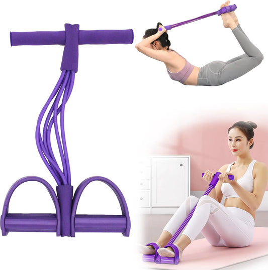 Elevate Your Workout with Our 6-Tube Elastic Yoga Pedal Resistance Bands for Ultimate Abdominal, Waist, Arm, and Leg Stretching!