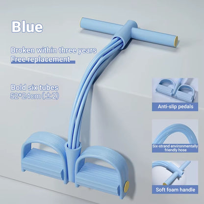 Elevate Your Workout with Our 6-Tube Elastic Yoga Pedal Resistance Bands for Ultimate Abdominal, Waist, Arm, and Leg Stretching!