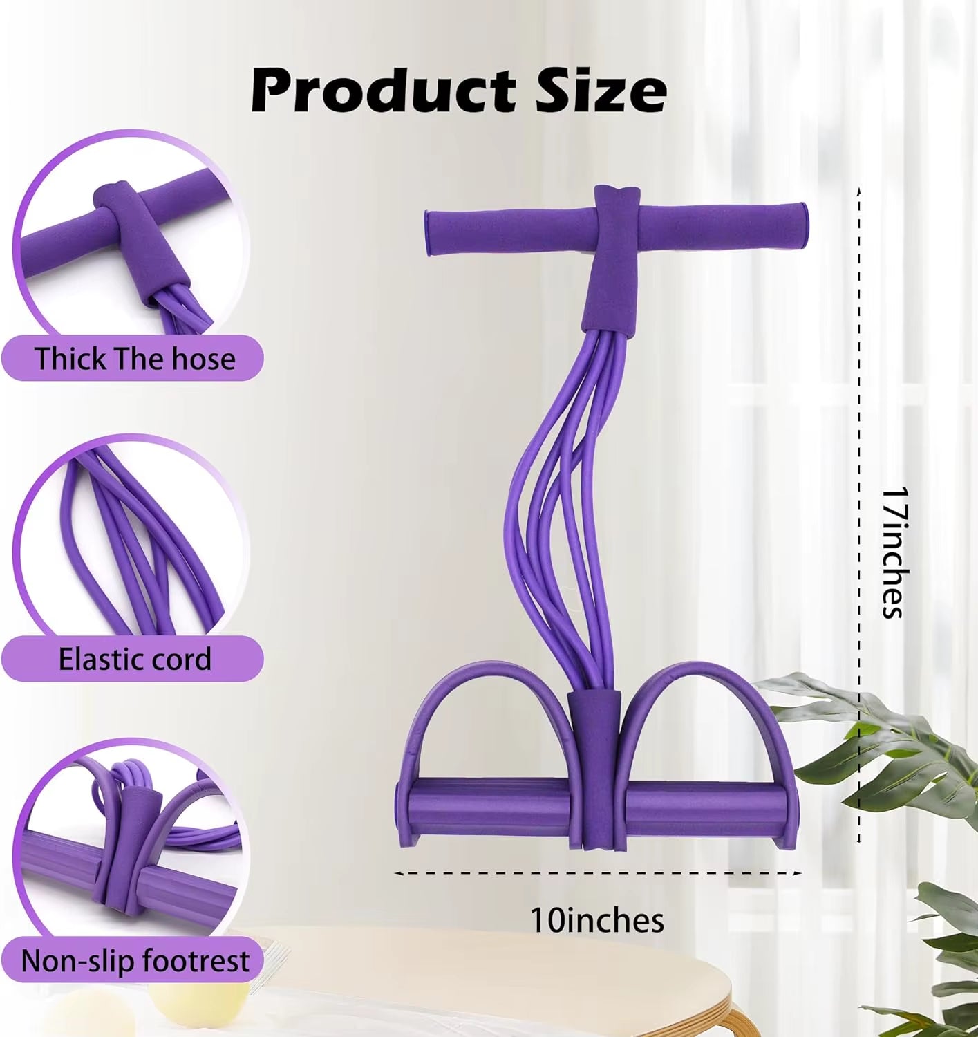 Elevate Your Workout with Our 6-Tube Elastic Yoga Pedal Resistance Bands for Ultimate Abdominal, Waist, Arm, and Leg Stretching!