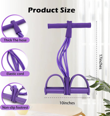 Elevate Your Workout with Our 6-Tube Elastic Yoga Pedal Resistance Bands for Ultimate Abdominal, Waist, Arm, and Leg Stretching!