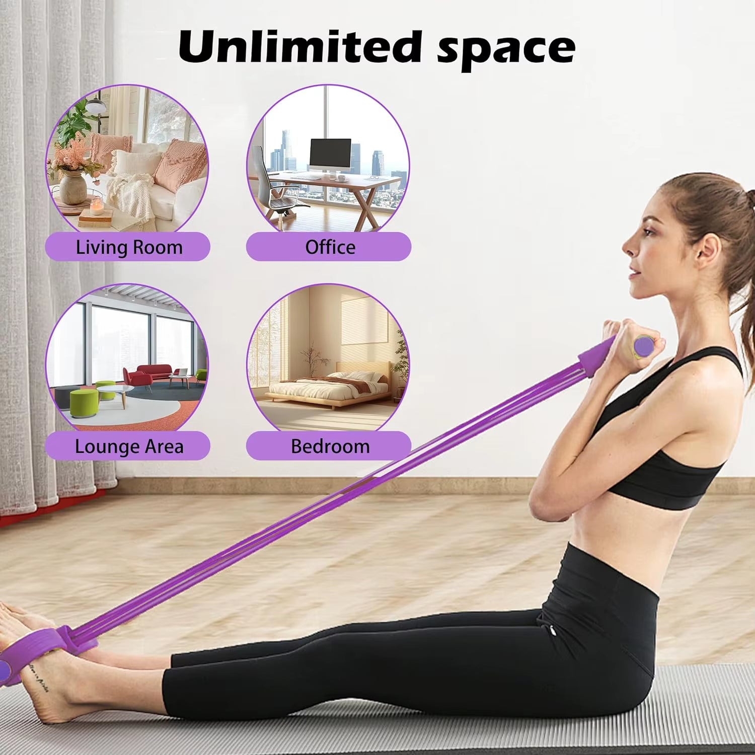 Elevate Your Workout with Our 6-Tube Elastic Yoga Pedal Resistance Bands for Ultimate Abdominal, Waist, Arm, and Leg Stretching!