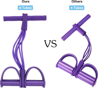 Elevate Your Workout with Our 6-Tube Elastic Yoga Pedal Resistance Bands for Ultimate Abdominal, Waist, Arm, and Leg Stretching!
