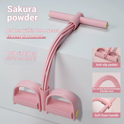 Elevate Your Workout with Our 6-Tube Elastic Yoga Pedal Resistance Bands for Ultimate Abdominal, Waist, Arm, and Leg Stretching!