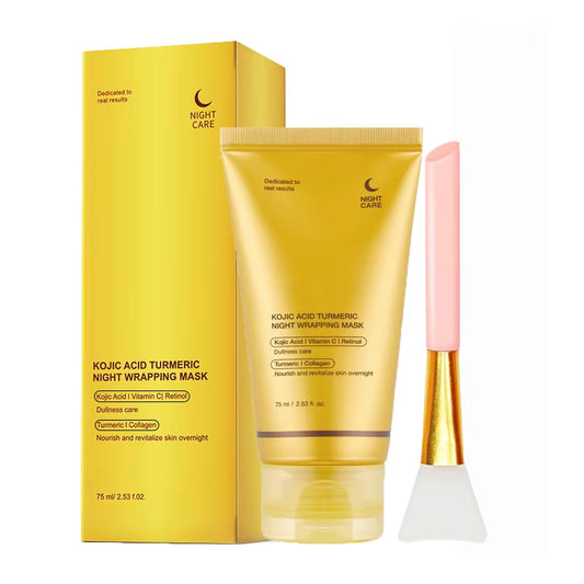 75Ml Kojic Acid Turmeric Night Wrapping Facial Mask Moisturizing Brightening Peel-Off Mask Improve Dullness Oil Control Care