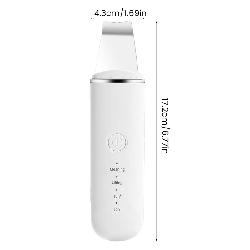 1Pc Facial Skin Scrubber USB Electric Ultrasonic Face Skin Spatula with 250Mah Battery and 4 Modes Portable Pore Deep Scrubber