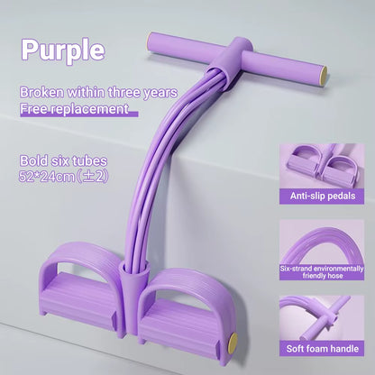 Elevate Your Workout with Our 6-Tube Elastic Yoga Pedal Resistance Bands for Ultimate Abdominal, Waist, Arm, and Leg Stretching!